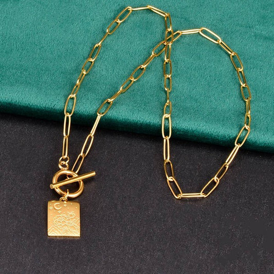 NIGHT BLOOM 18K GOLD PLATED NECKLACE