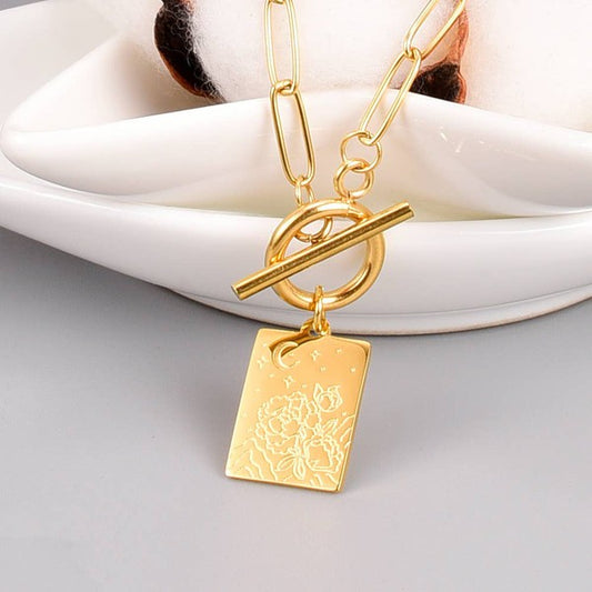 NIGHT BLOOM 18K GOLD PLATED NECKLACE